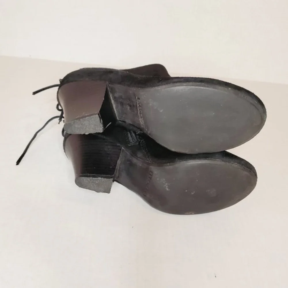 Sketcher's black suede leather fold over ankle boots